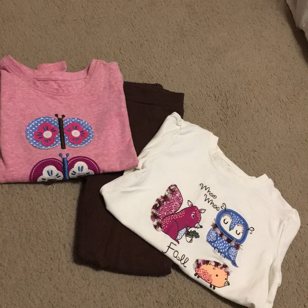 Fall bundle 2 tees and pair of leggings all for 14